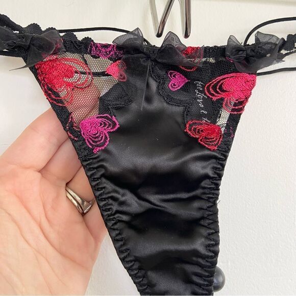 For Love and Lemons Black Heart Thong Panty XXS NWT - Picture 5 of 10